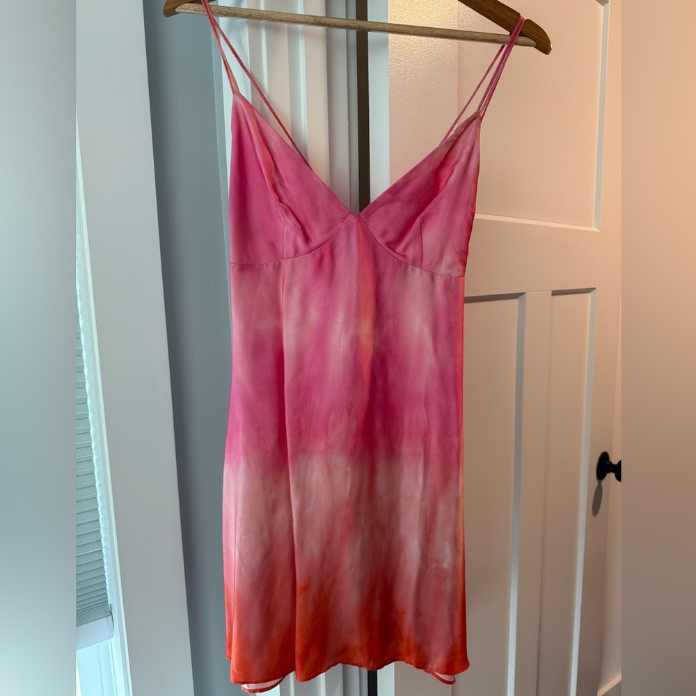 Zara Vibrant Pink and Orange Dress